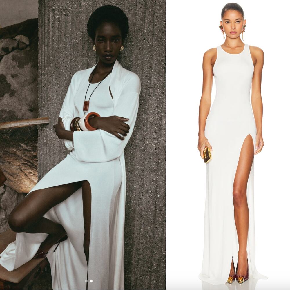 Chic White Maxi Dress with High Slit